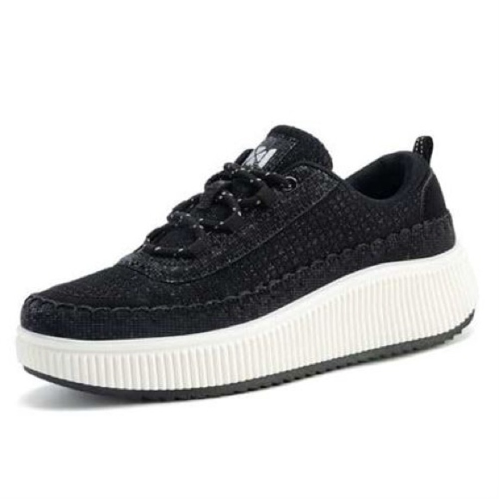 Stylish Black and White Platform Sneakers